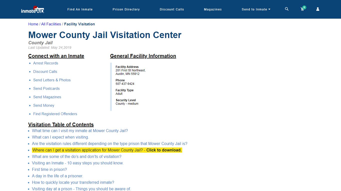 Mower County Jail | Visitation, dress code & visiting hours - InmateAid